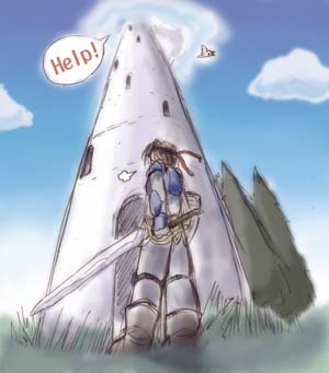 一枚絵の練習……勇者Aは姫を助けに（略）