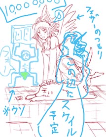 1000万記念、描いて気付きましたがこれじゃ股間から声出てるみたいですフォー