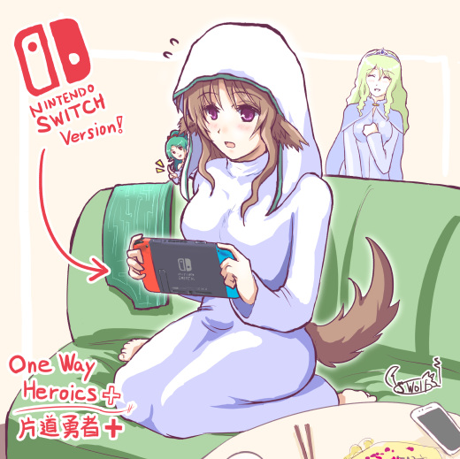 ステイホームなネムリ(と妖精イーリスとフリーダ王女) ゲーム中のポテチはおハシで食べるに限る!